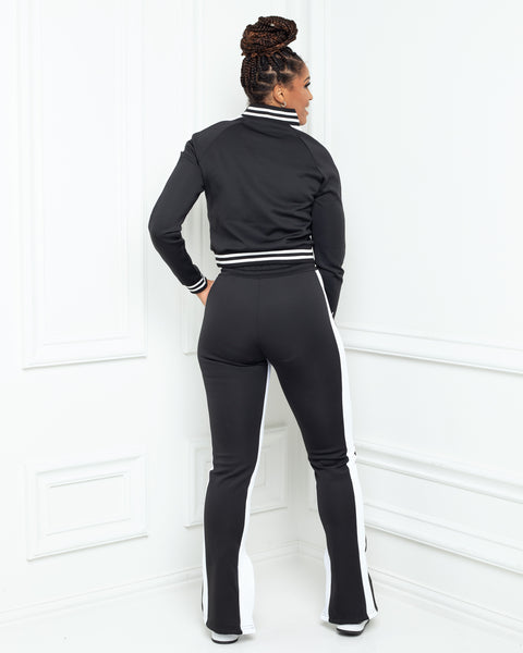 Black and best sale white womens tracksuit