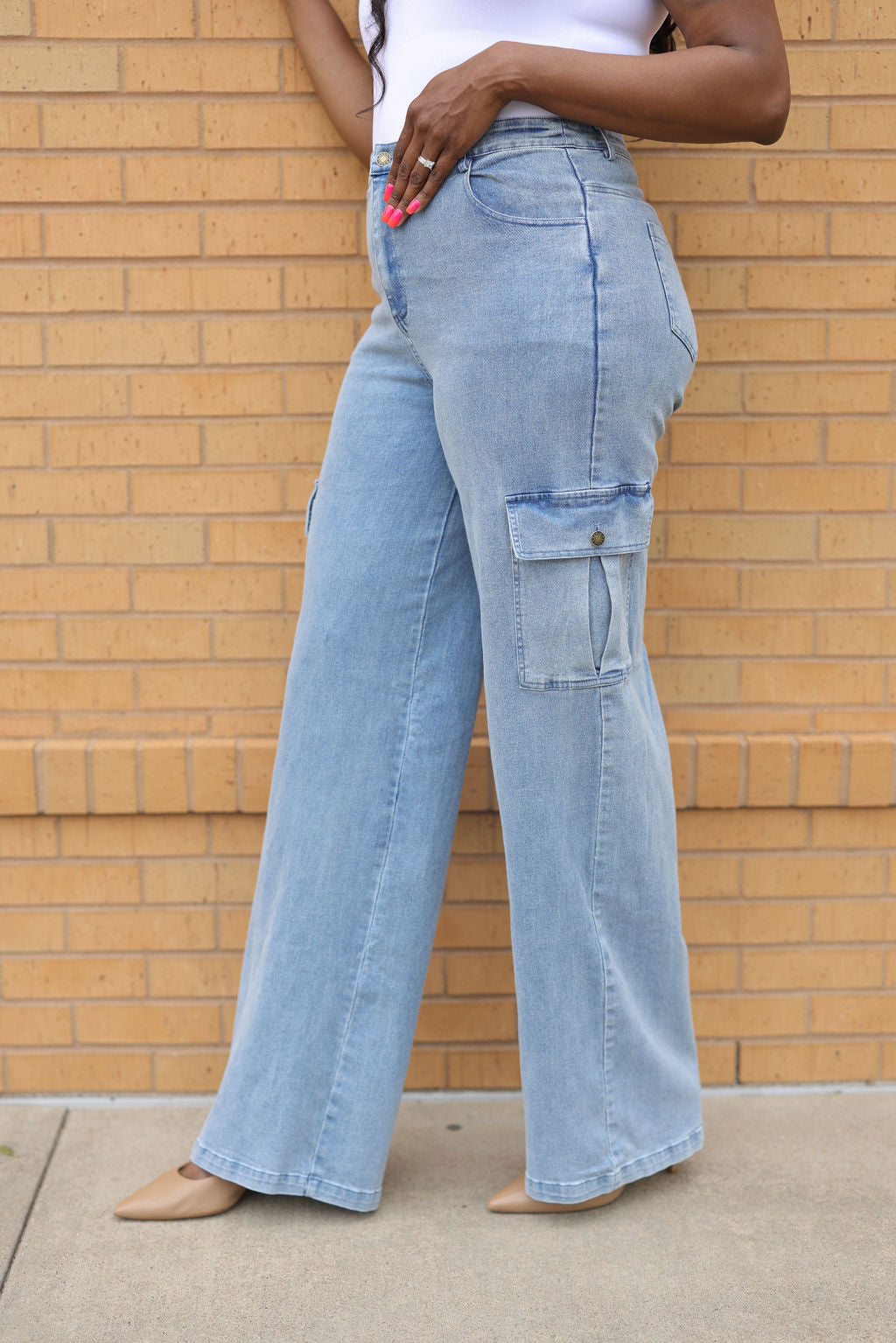 Tall Denim Cargo Jeans